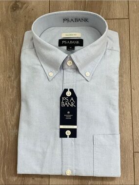 Jos. A. Bank Pale Blue Tailored Fit Button-Down Dress Shirt